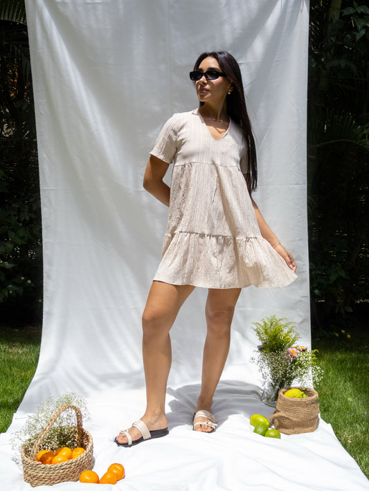 Lora Beige dress - PAVO Egypt