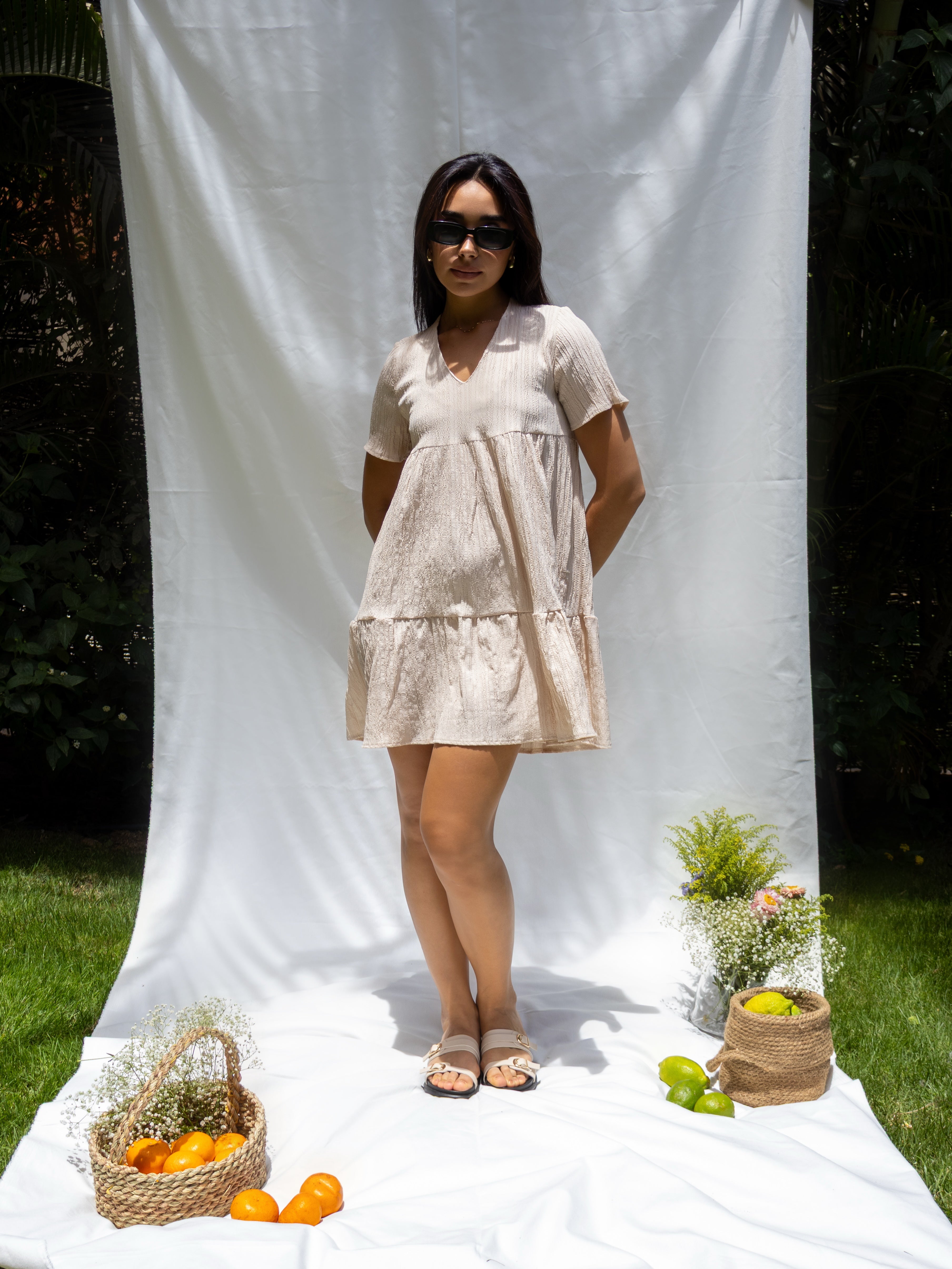 Lora Beige dress - PAVO Egypt