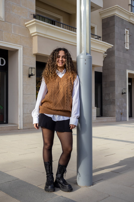 Camel Oversized Vest