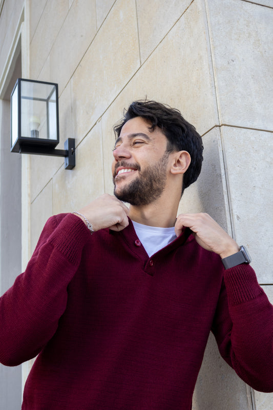 Burgundy Men Sweater