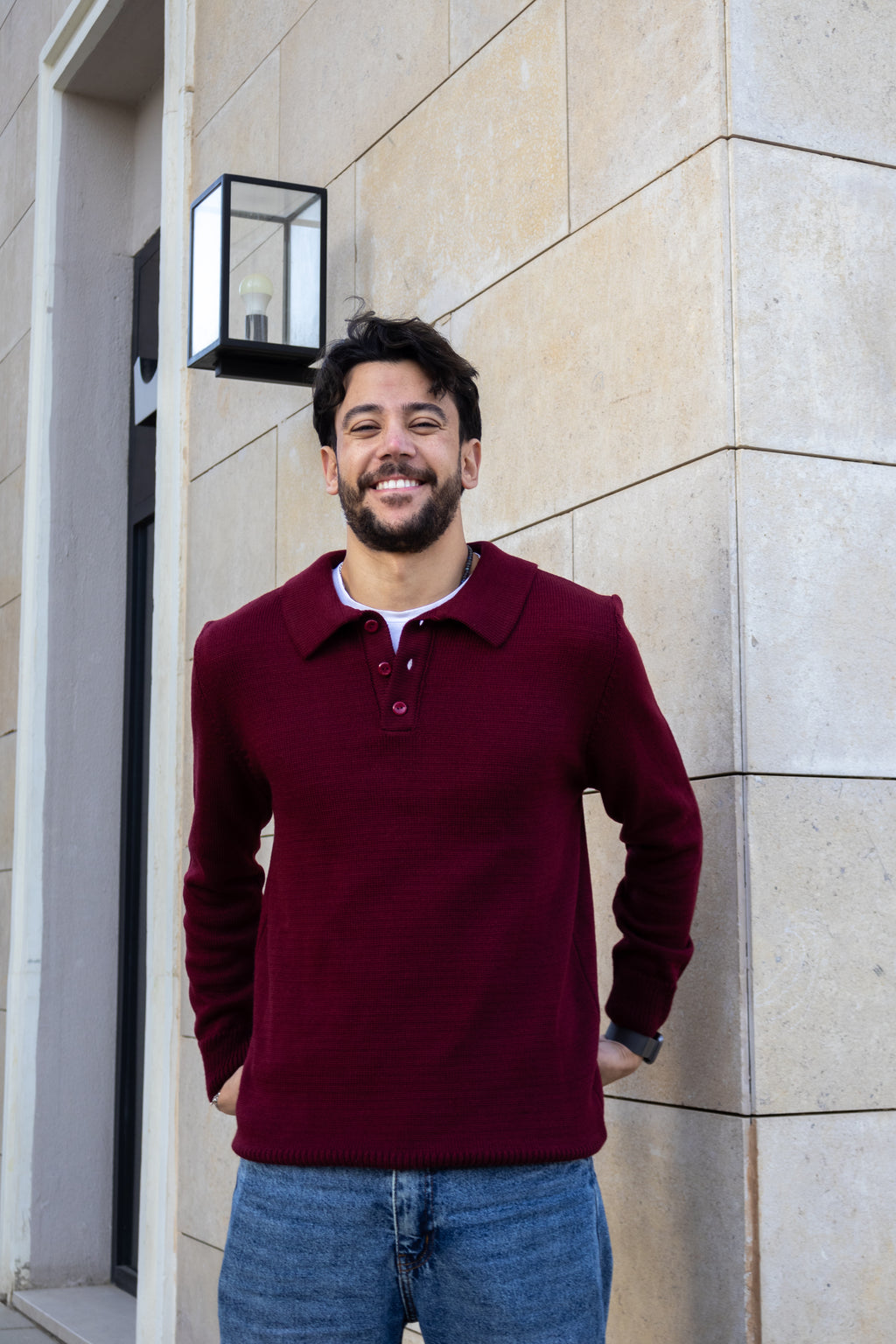 Burgundy Men Sweater - PAVO Egypt