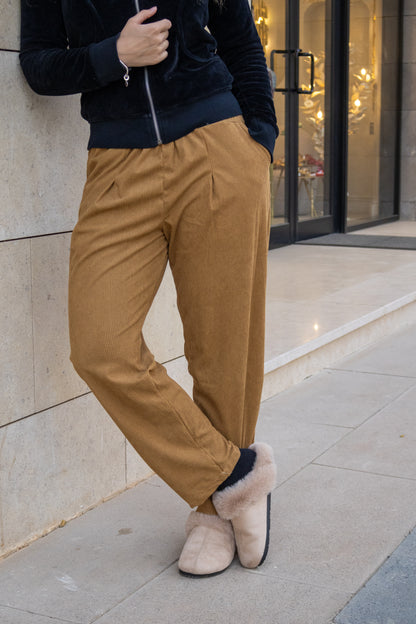 Coffee velvet pants