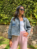 Grey Cropped Jacket - PAVO Egypt