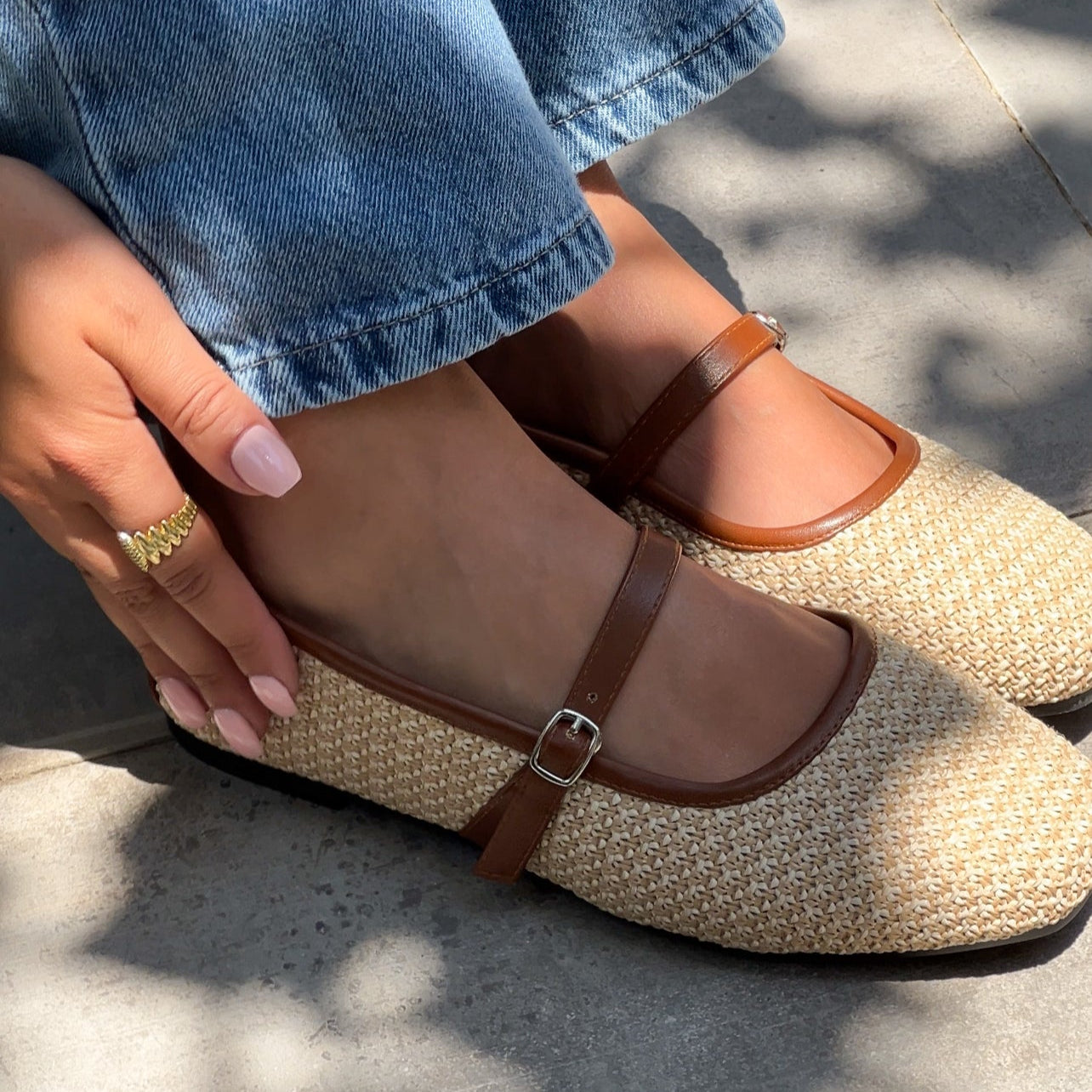 Beige Liza Ballerina - PAVO Egypt