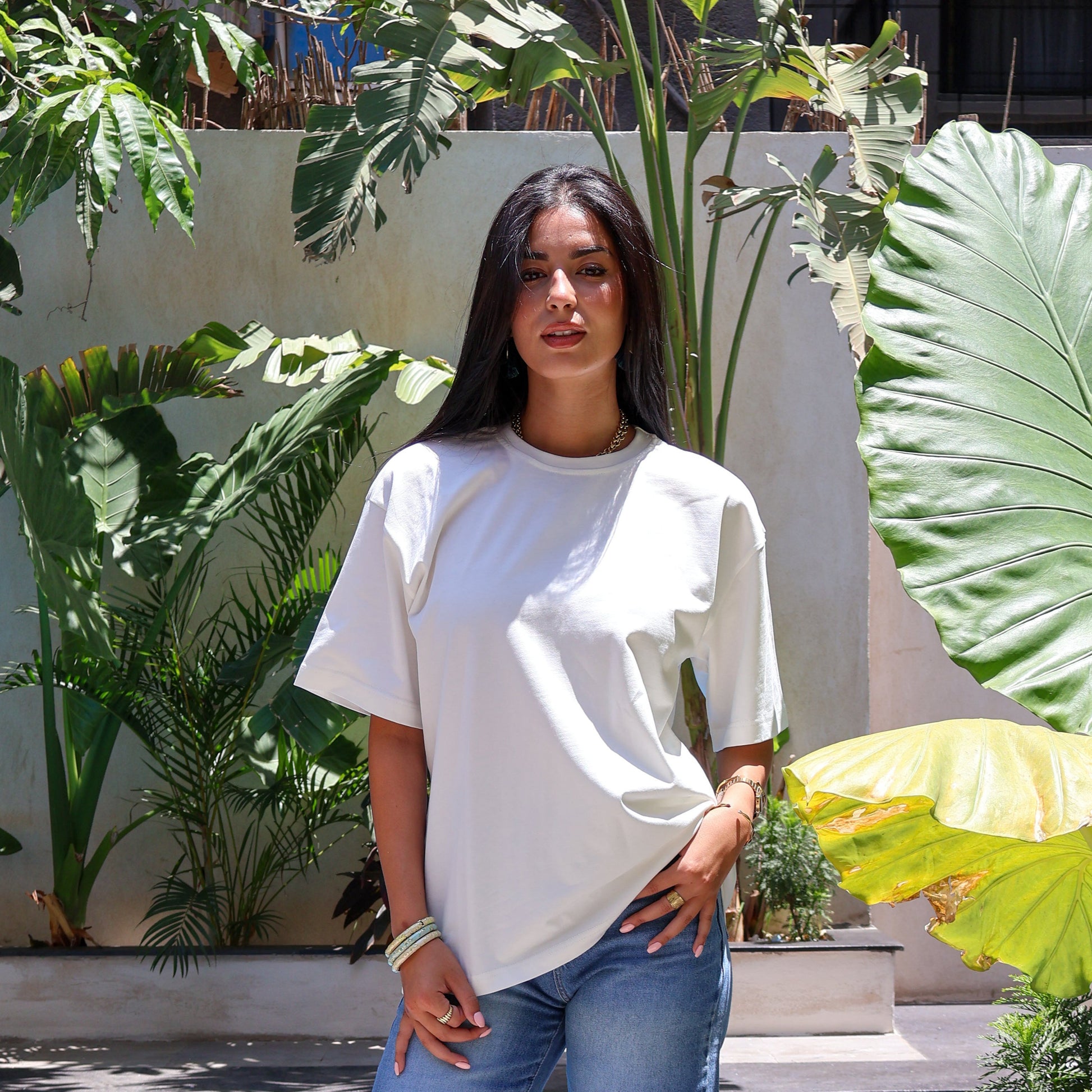 White Women oversized T-shirt - PAVO Egypt