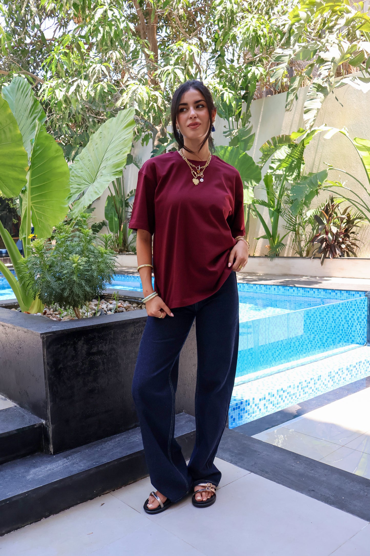 Navy Blue Dahlia Jeans - PAVO Egypt