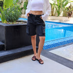 Dark Grey Women Denim Shorts - PAVO Egypt