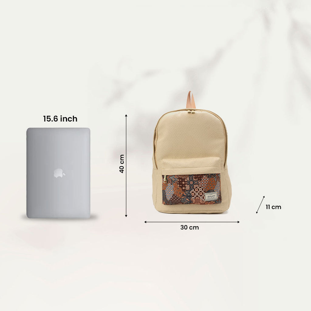 Laptop Backpack Patch Beige pavoegypt