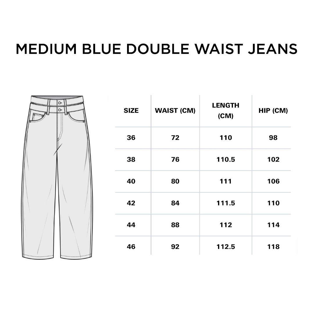 Medium Blue Double waist jeans - PAVO Egypt