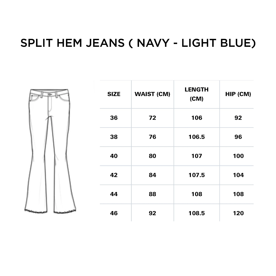 Split Hem Light Blue Jeans