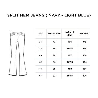 Split Hem Light Blue Jeans