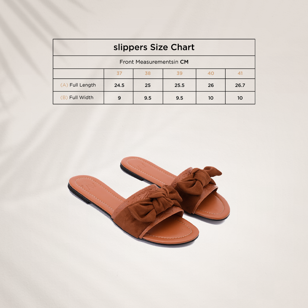Slippers Bow Brown pavoegypt