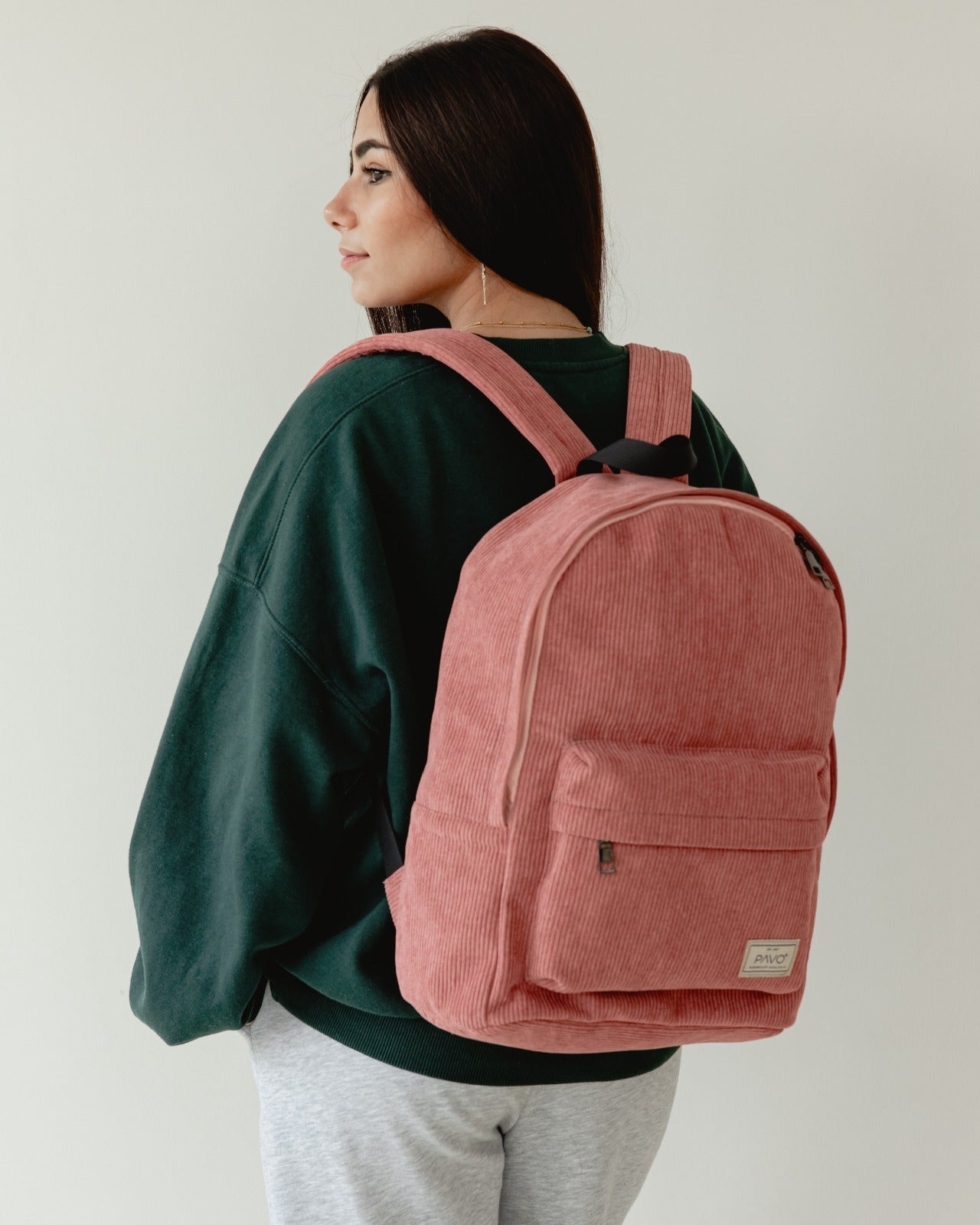Pink Velvet Backpack