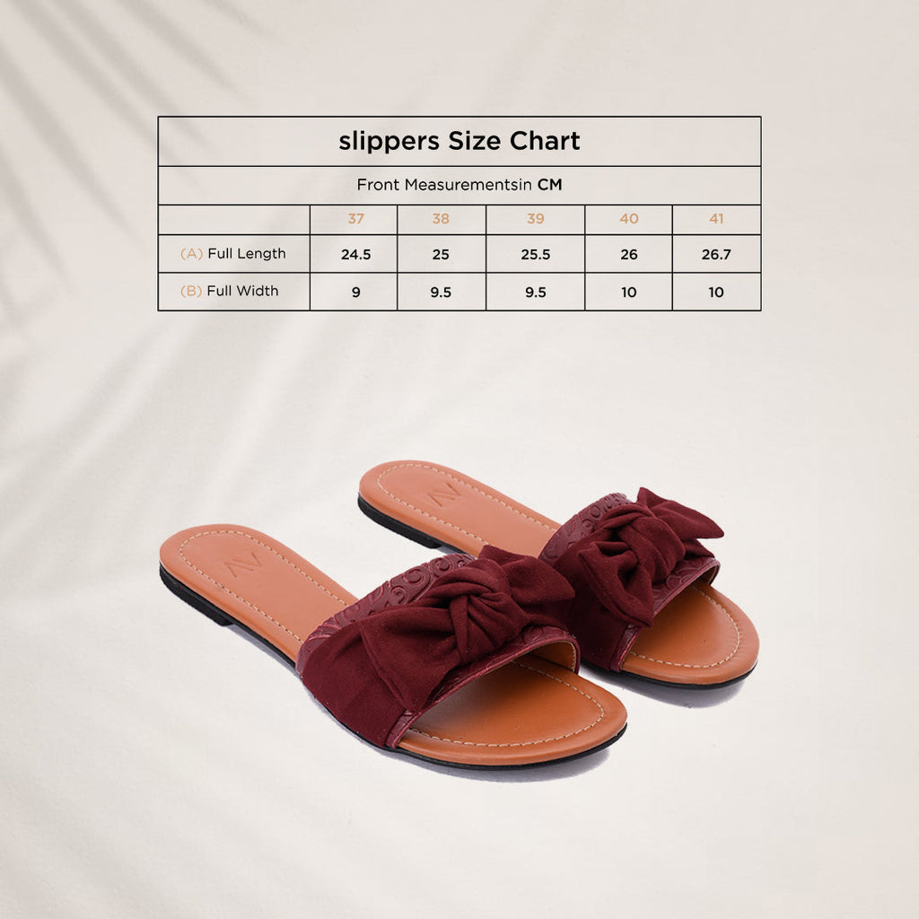 Slippers Bow Burgundy pavoegypt