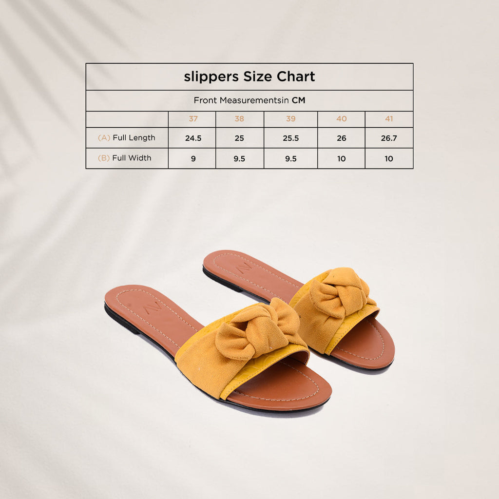Slippers Bow Mustard pavoegypt