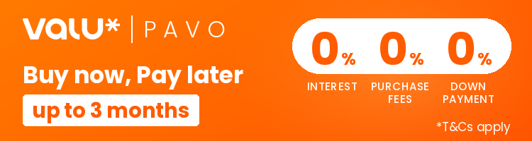 valU x PAVO — Buy now, pay later up to 3 months. 0% interest, 0% purchase fees, 0% down payment.