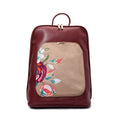 Laptop Burgundy with Beige embroideries fabric Backpack/Cross pavoegypt
