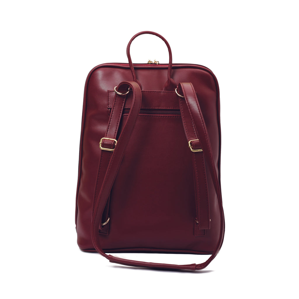Laptop Burgundy with Beige embroideries fabric Backpack/Cross pavoegypt