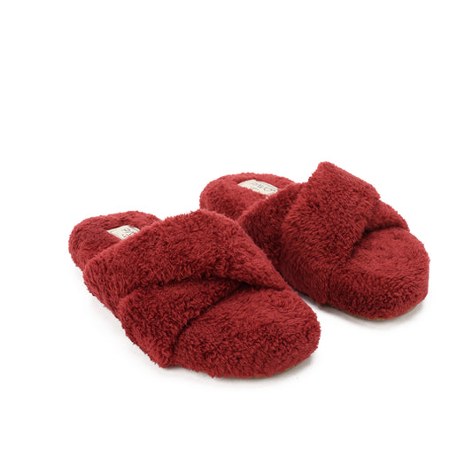 Slipper Fur Cross Burgundy pavoegypt