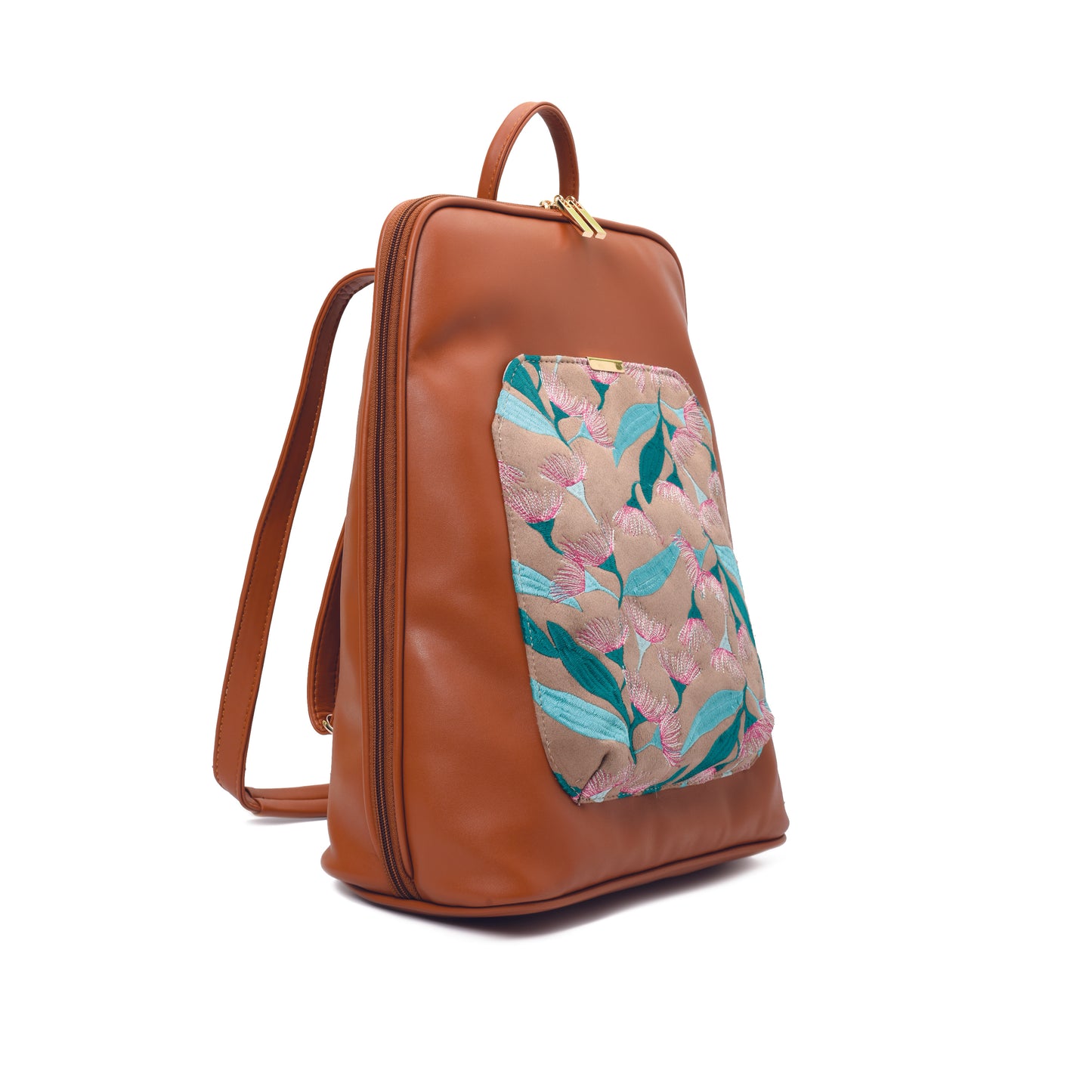 Laptop Camel with Beige embroideries fabric Backpack/Cross - Code 2012