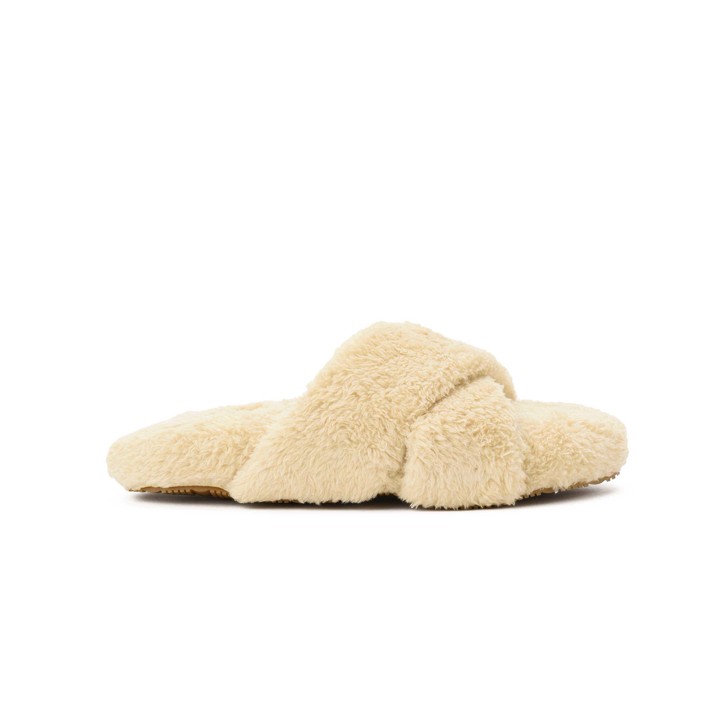 Slipper Fur Cross Beige pavoegypt