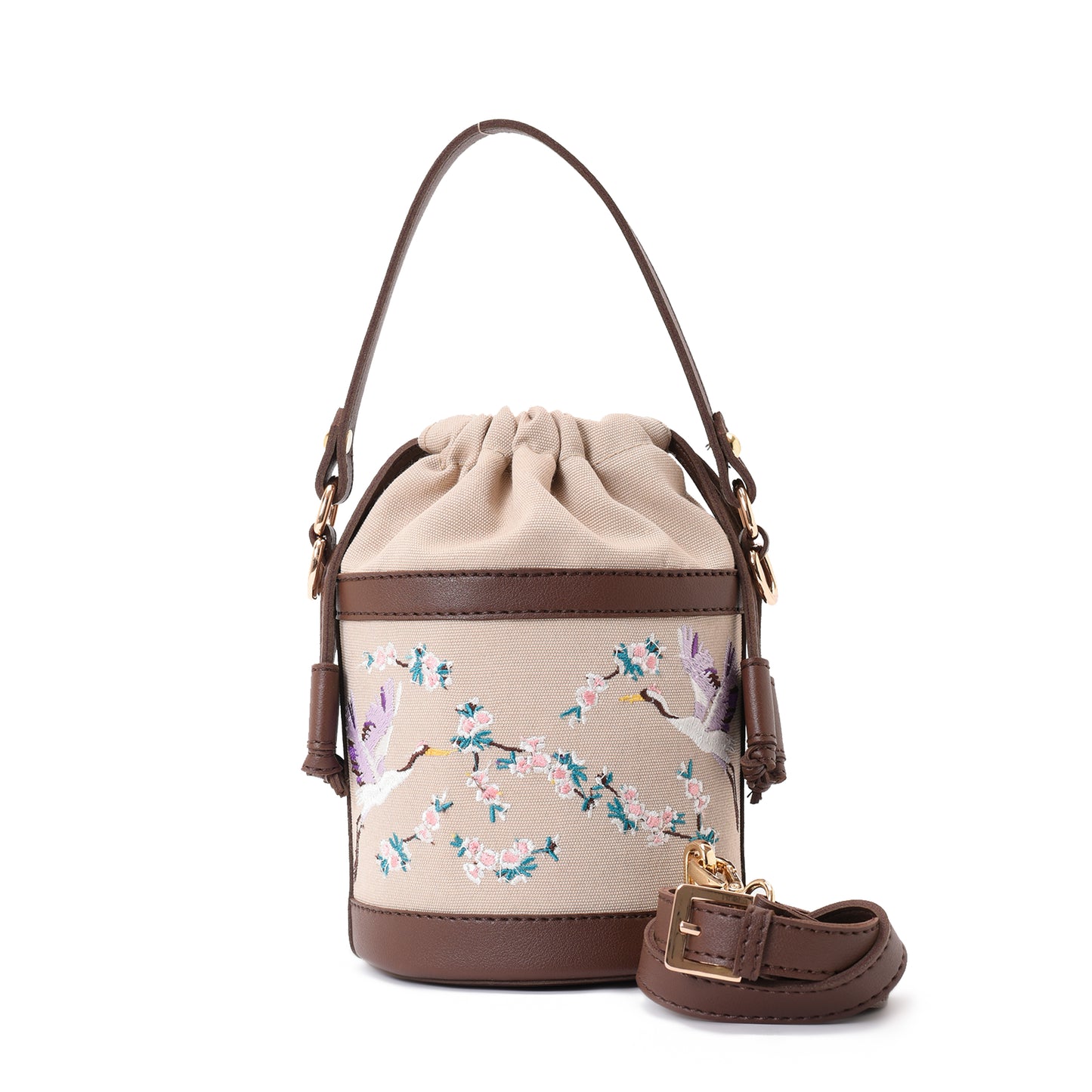 Retro Bucket Swan Handbag with Brown belt -Code 915