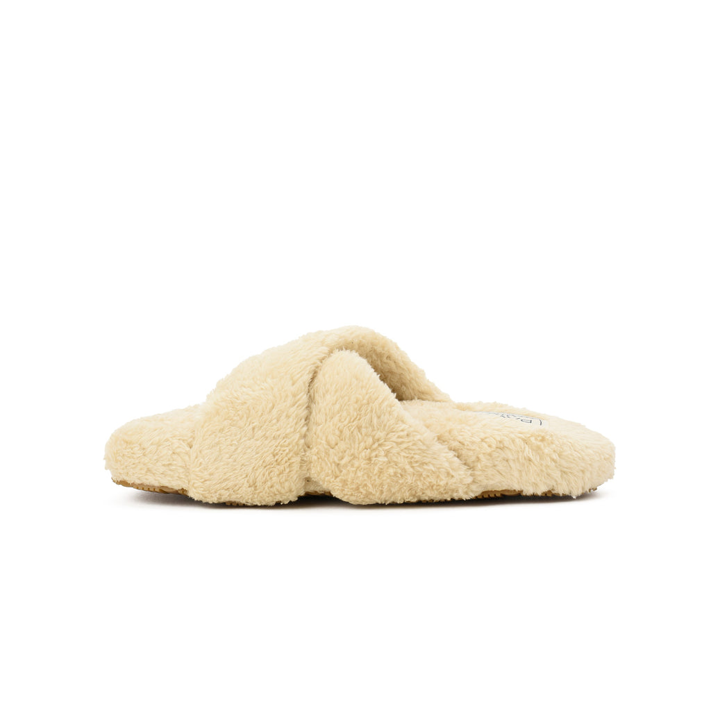 Slipper Fur Cross Beige pavoegypt