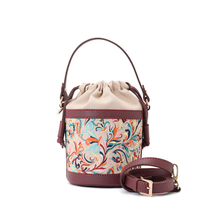 Retro Bucket Baroque Handbag with Burgundy belt -Code 916 pavoegypt