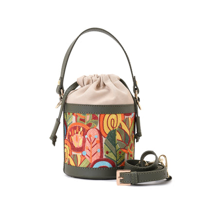 Retro Bucket Fall Handbag with Green belt -Code 914 pavoegypt