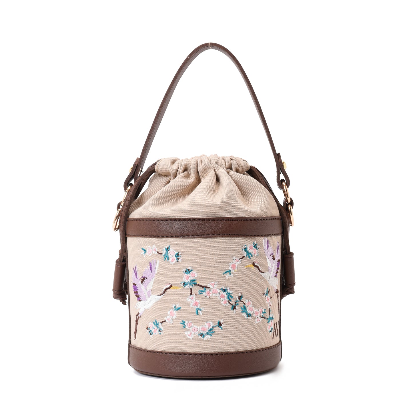 Retro Bucket Swan Handbag with Brown belt -Code 915