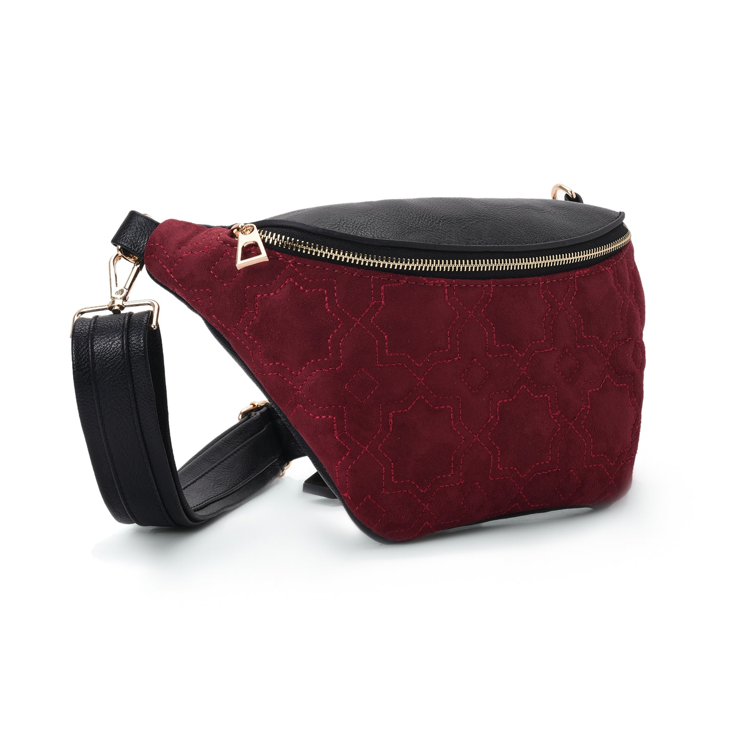 Fanny pack - Velvet Burgundy and Black- Code 1002