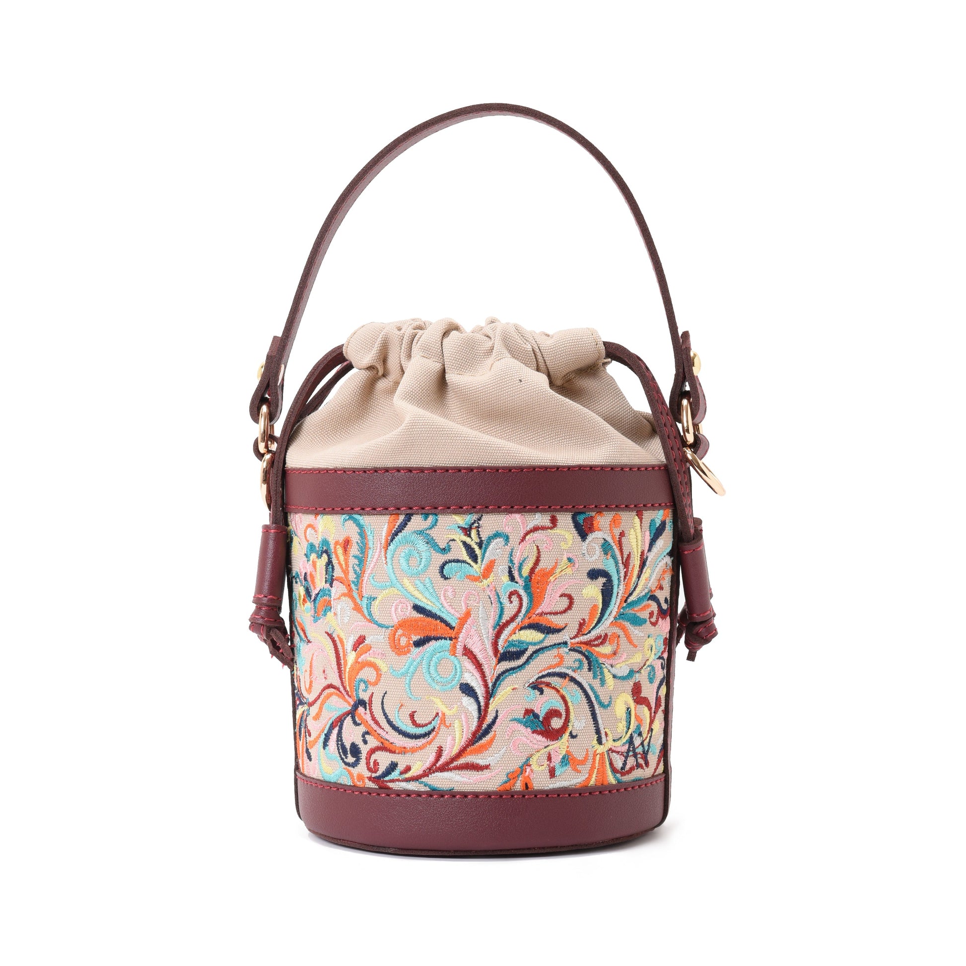Retro Bucket Baroque Handbag with Burgundy belt -Code 916 pavoegypt