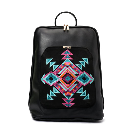 Laptop Black with Black embroideries fabric Backpack/Cross - Code 2010