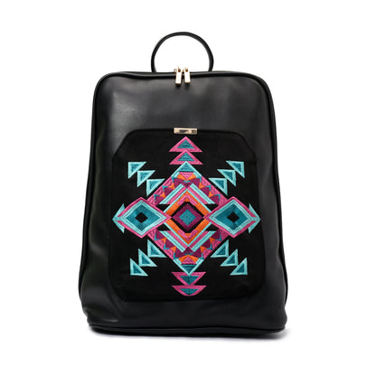 Laptop Black with Black embroideries fabric Backpack/Cross