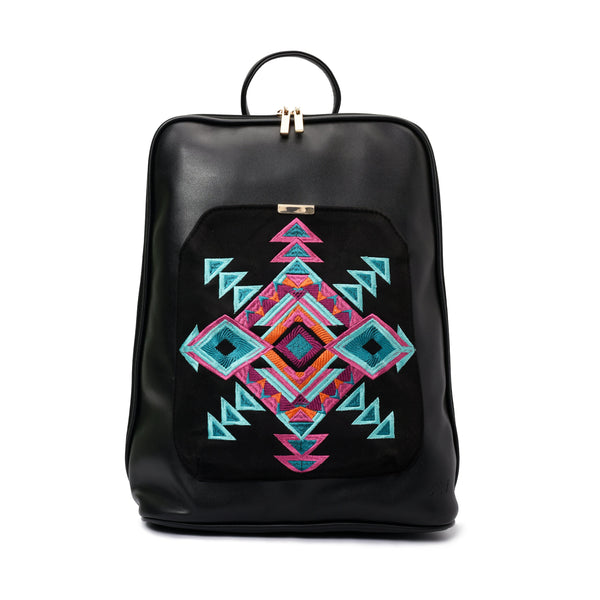 Laptop Black with Black embroideries fabric Backpack/Cross pavoegypt