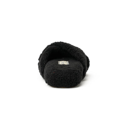 Slipper Fur Cross Black