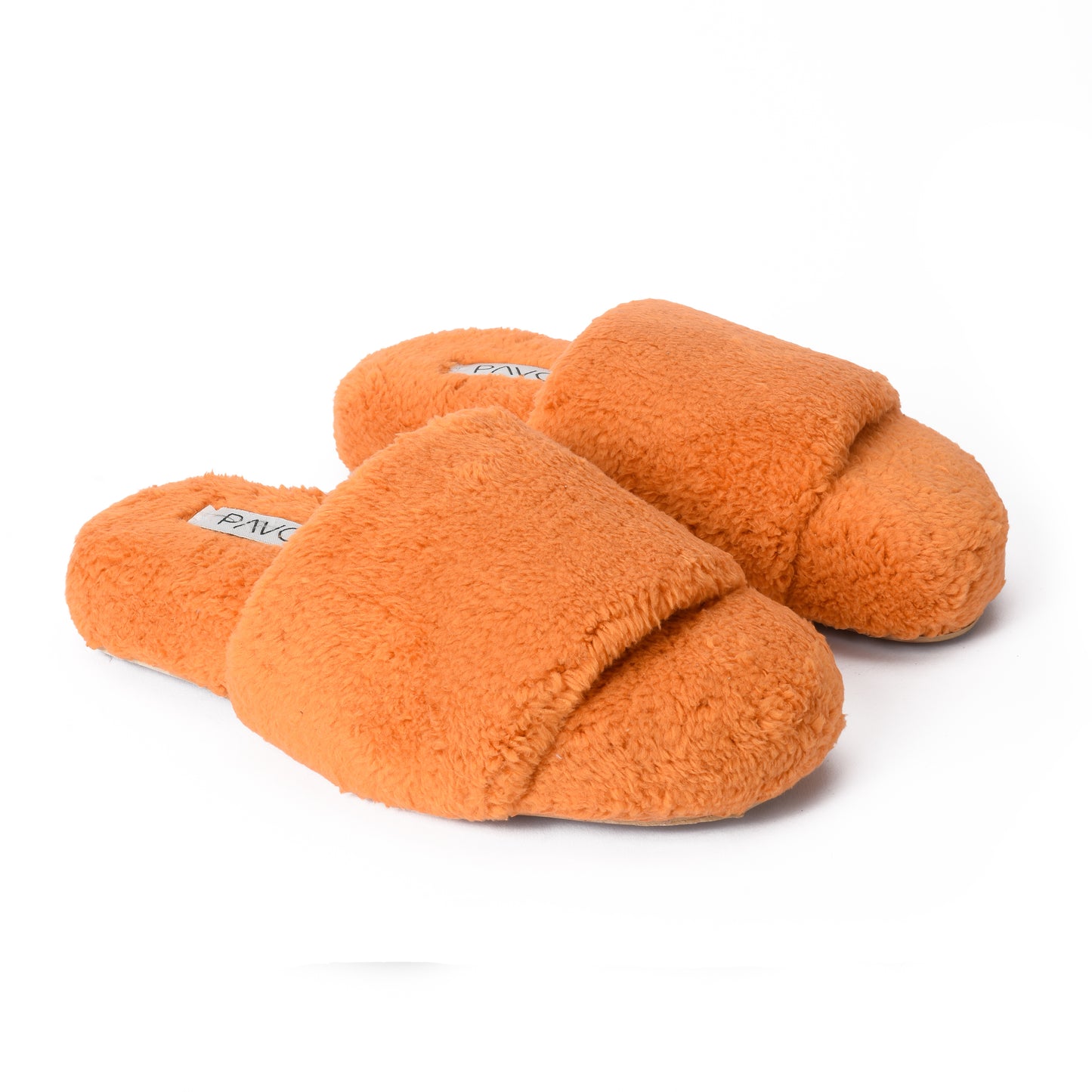 Orange fur slipper