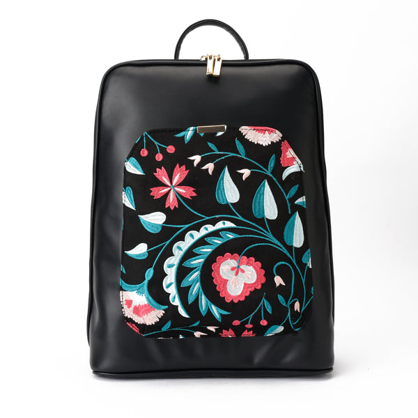 Laptop Backpack Floral Black - PAVO Egypt