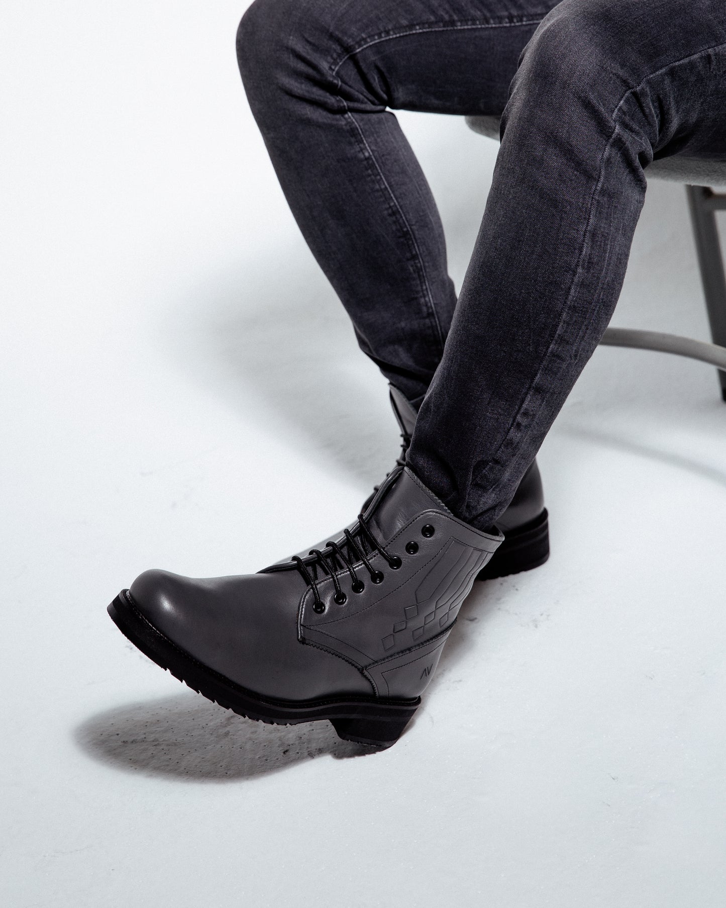 Men Grey boots -7012
