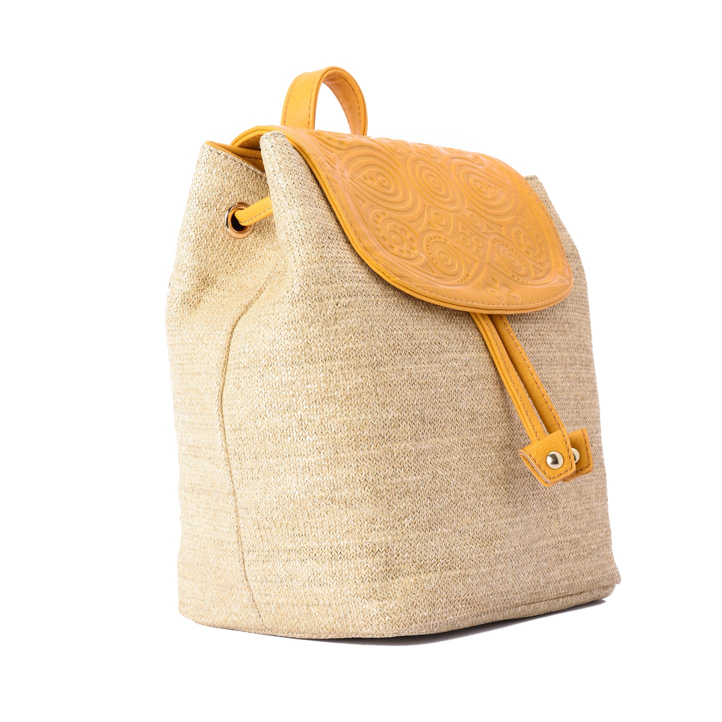 Raffia Dunes Yellow Backpack - Code 831