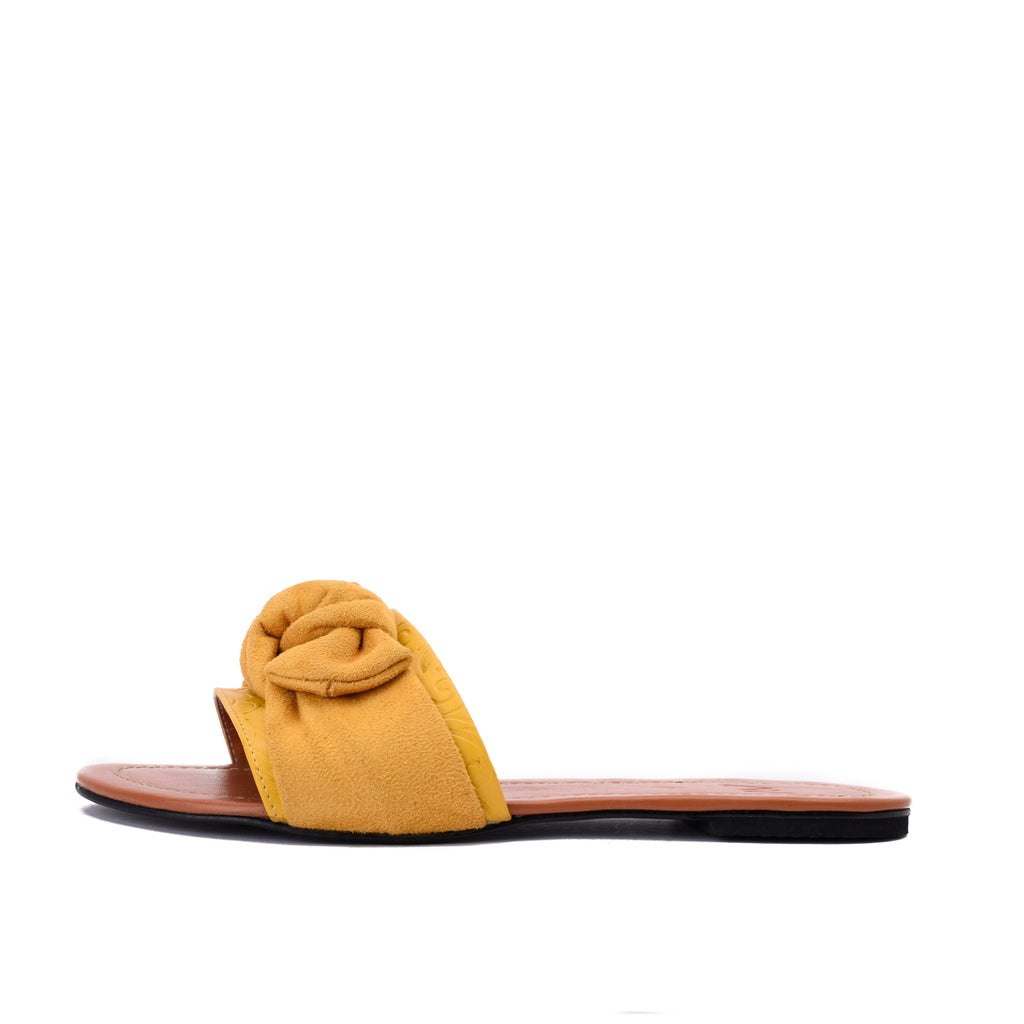 Slippers Bow Mustard pavoegypt