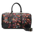 Duffle Bag Leather  Indian Black with multi colored pavoegypt