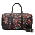 Duffle Bag Leather  Indian Black with multi colored pavoegypt
