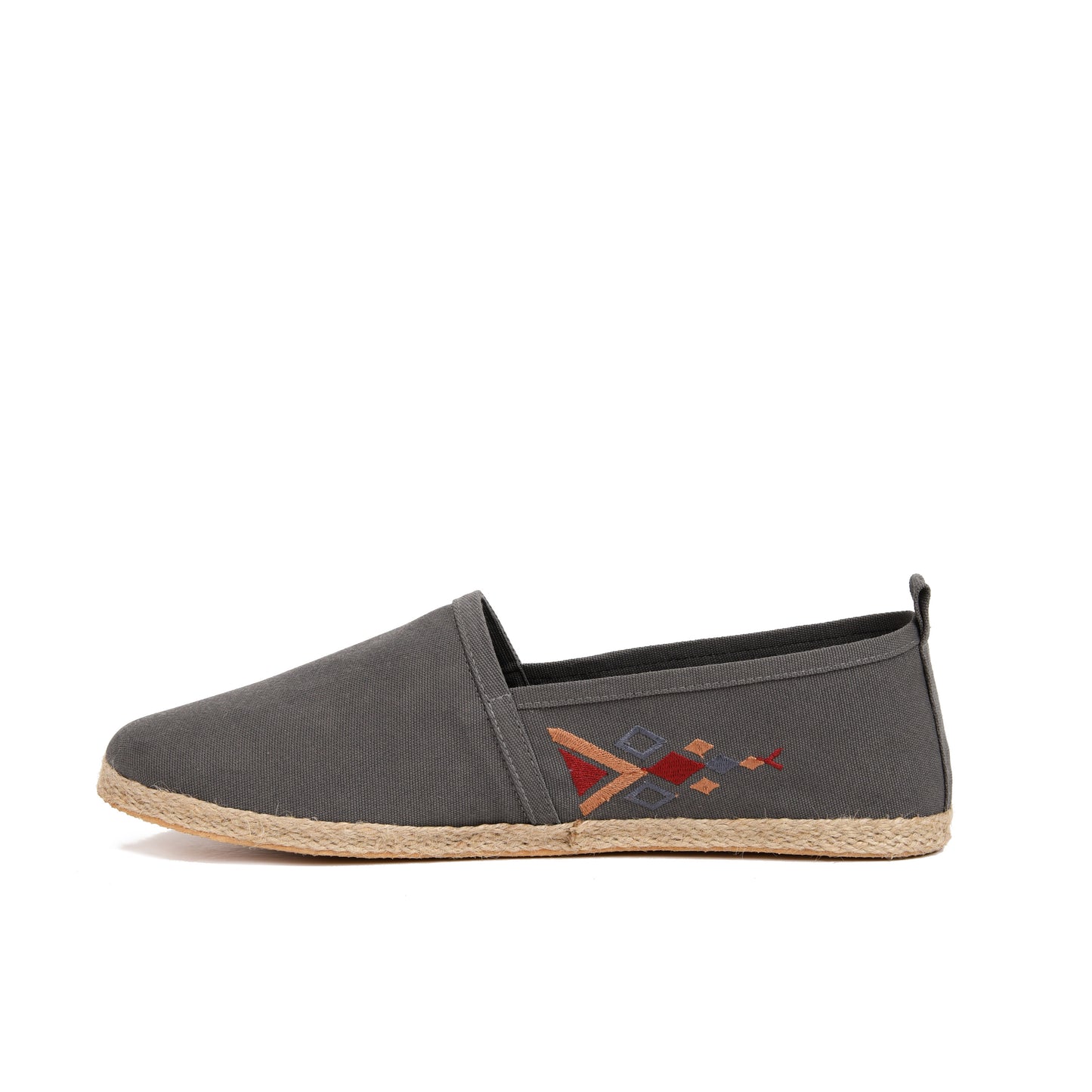 Grey men with colorful embroideries Espadrilles-7000