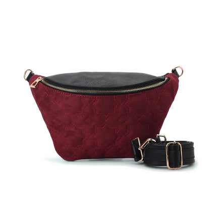 Fanny pack - Velvet Burgundy and Black- Code 1002