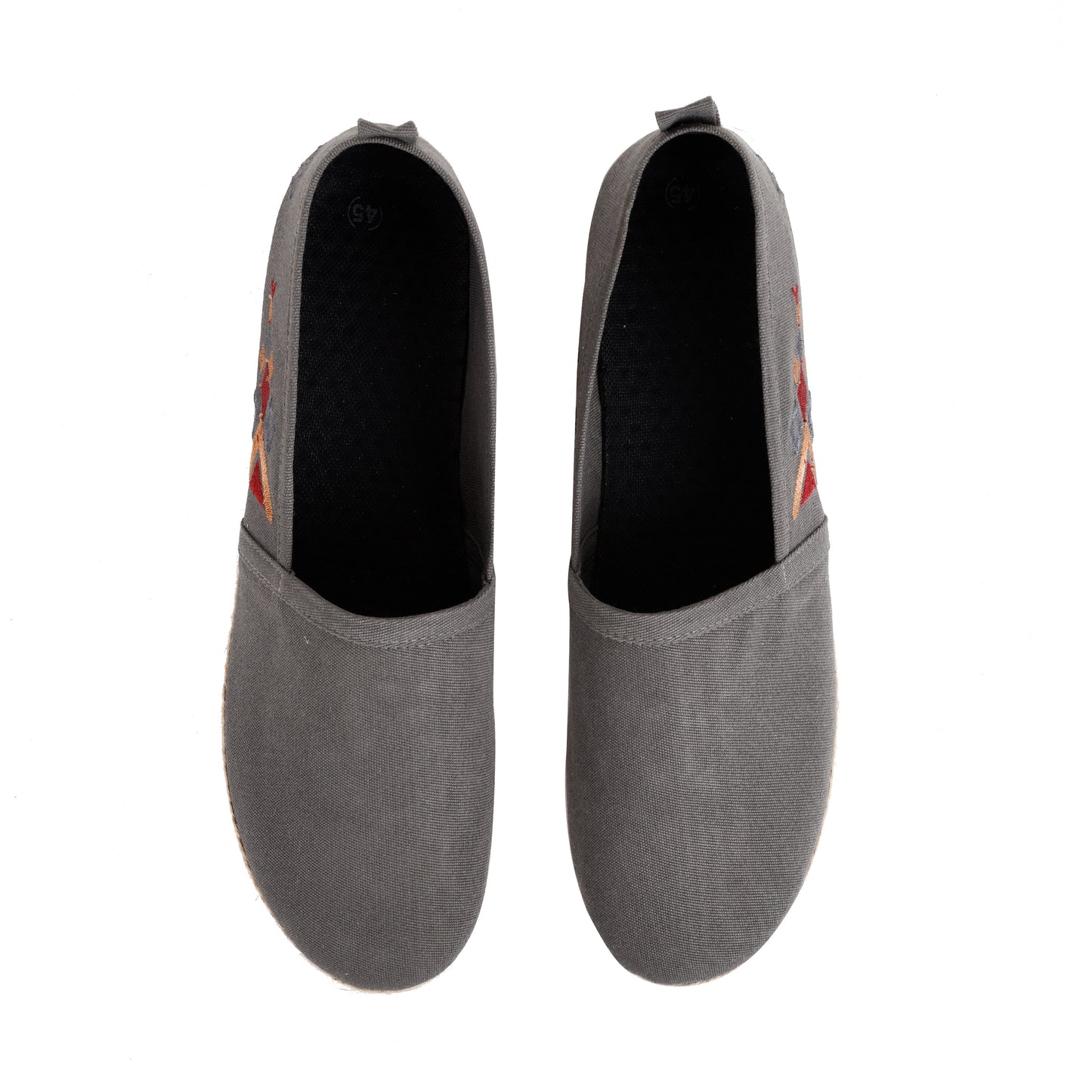 Grey men with colorful embroideries Espadrilles-7000