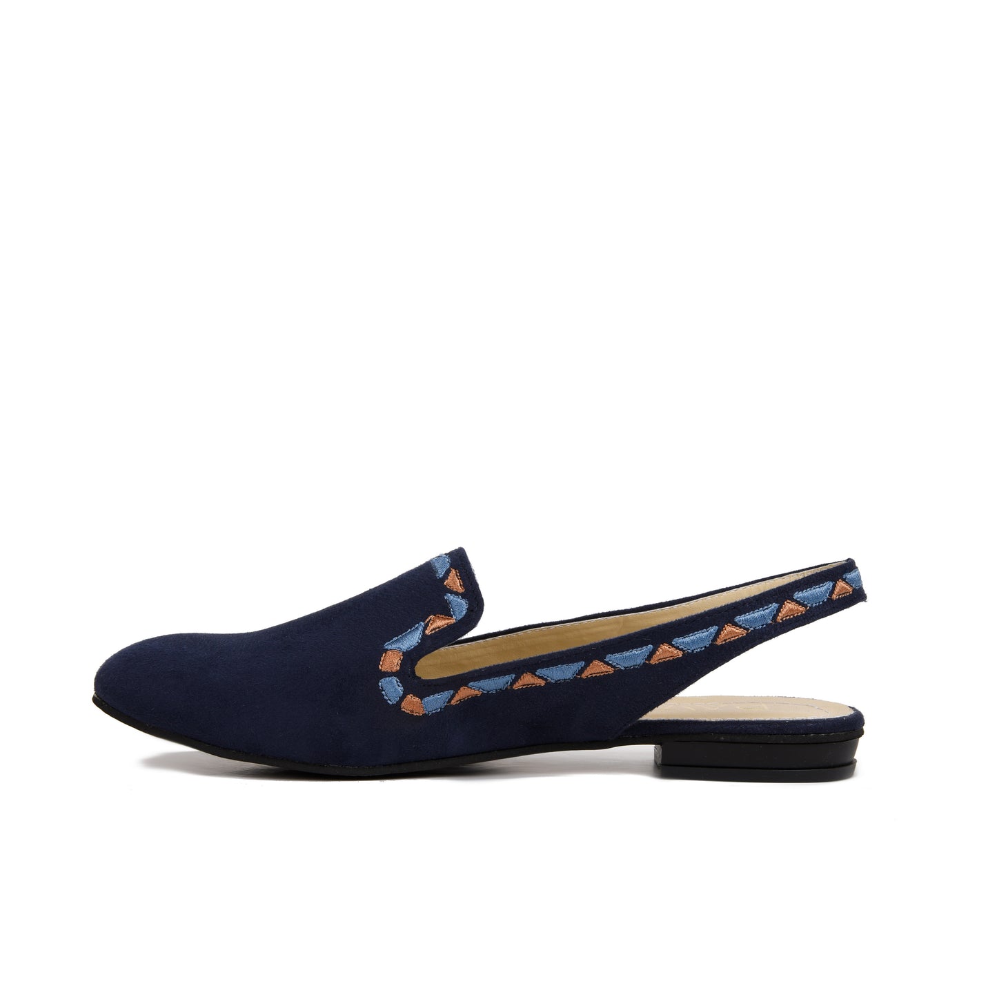 Sira Navy shoes with Colourful embroideries border-6001