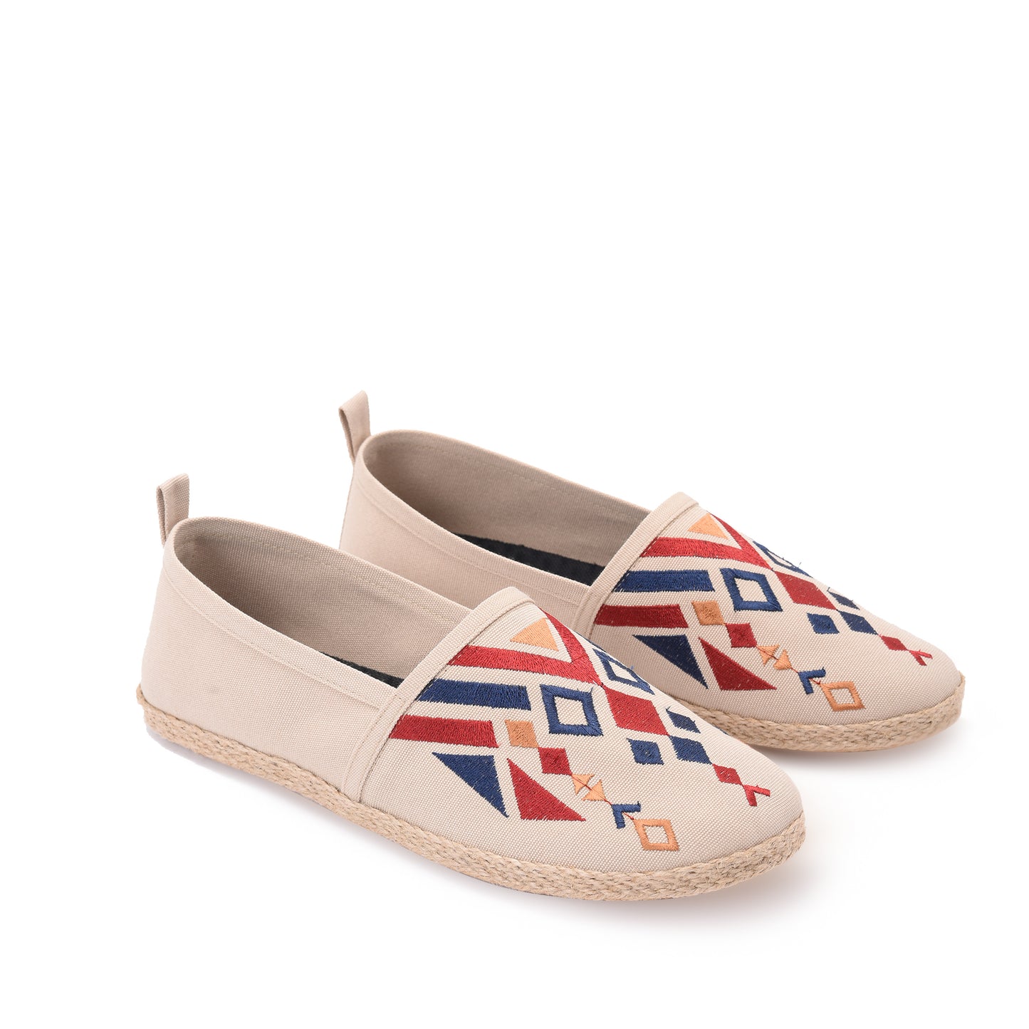 Beige Men Espadrilles with colorful embroideries -7002