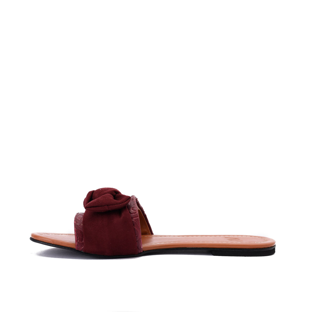 Slippers Bow Burgundy pavoegypt