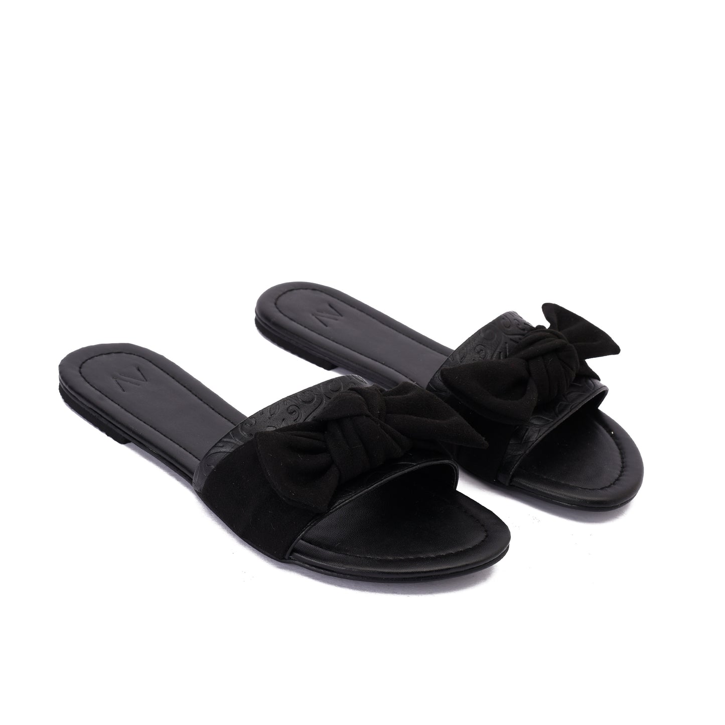 Bow Black Slippers -Code 6009